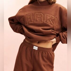 Parke Monochrome Varsity Mockneck S/M Mocha